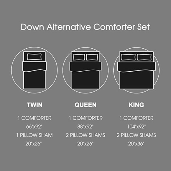 New Queen or  King Size Comforter Set -  Reversible Down Alternative - Picture 3 of 11